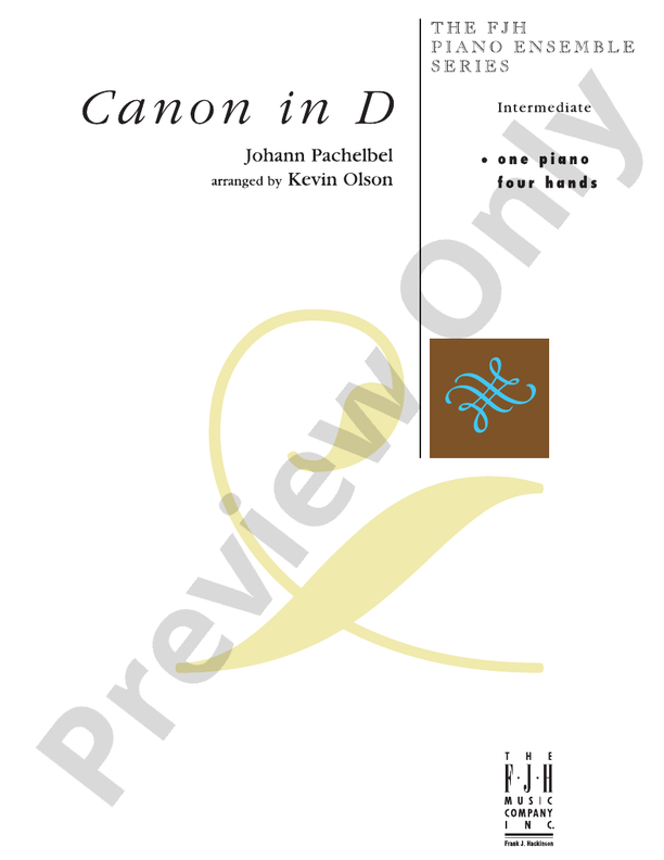 Pachelbel - Canon in D - Arr. Kevin Olson - Piano (Digital Download)