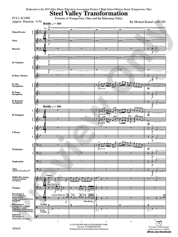 Steel Valley Transformation - Concert Band Conductor Score & Parts (Digital Download)
