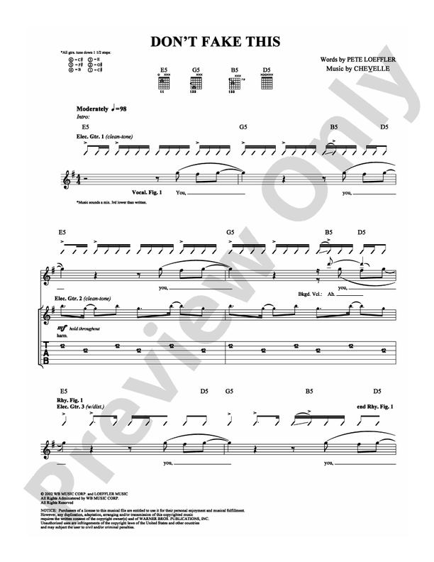 Don't Fake This - Guitar TAB (Digital Download)