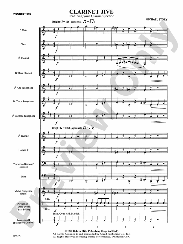 Clarinet Jive - Concert Band Conductor Score & Parts (Digital Download)