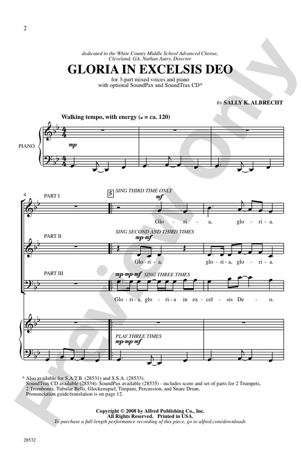 Gloria in Excelsis Deo – 3-Part Mixed Choral Octavo (Digital Download)