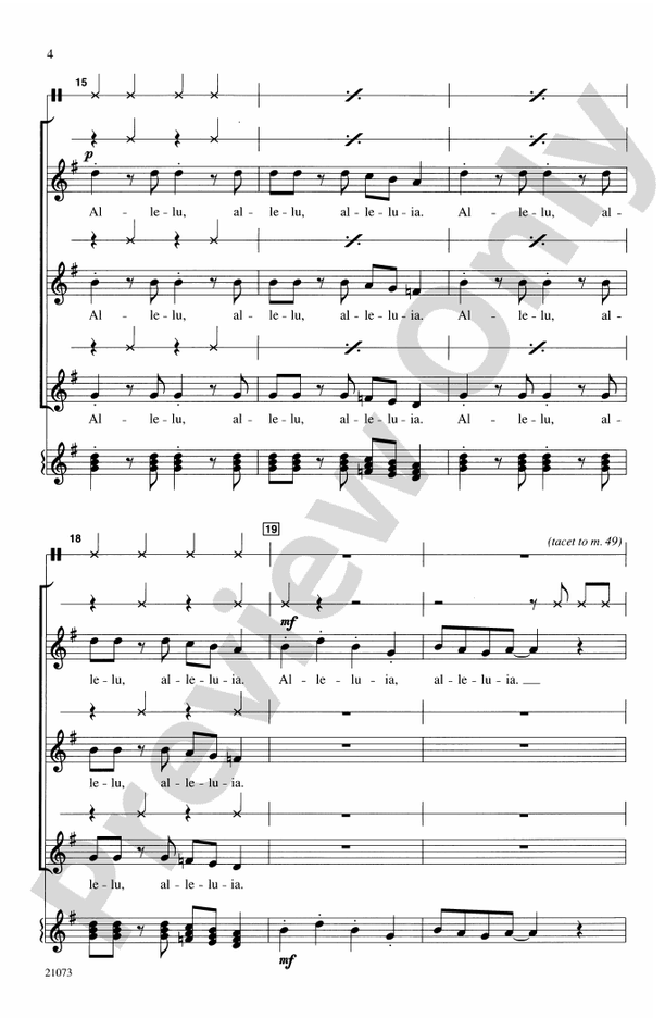 A Festive Alleluia - 3-Part (any combination) Choral Octavo (Digital Download)