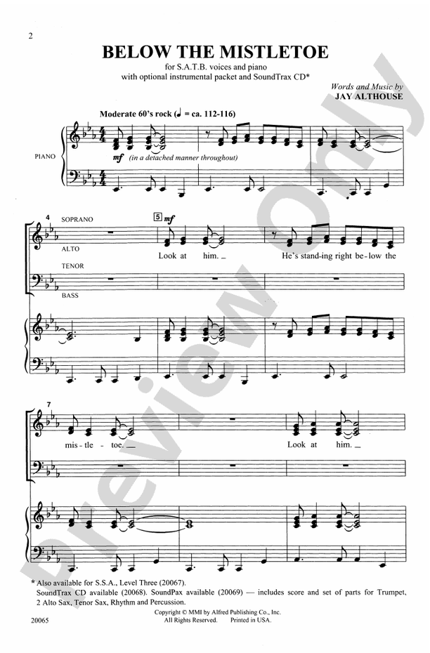 Below the Mistletoe – SATB Choral Octavo (Digital Download)