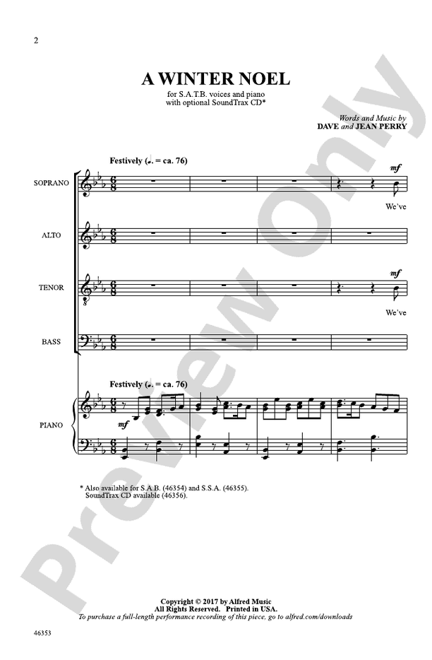A Winter Noel - SATB Choral Octavo (Digital Download)