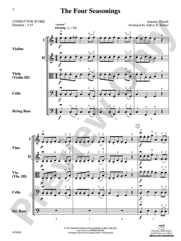 The Four Seasonings – String Orchestra Conductor Score & Parts (Digital Download)