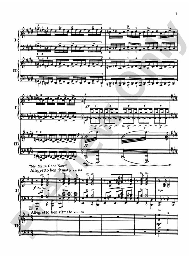 Porgy and Bess Fantasy - 2 Piano, 4 Hands (Digital Download)
