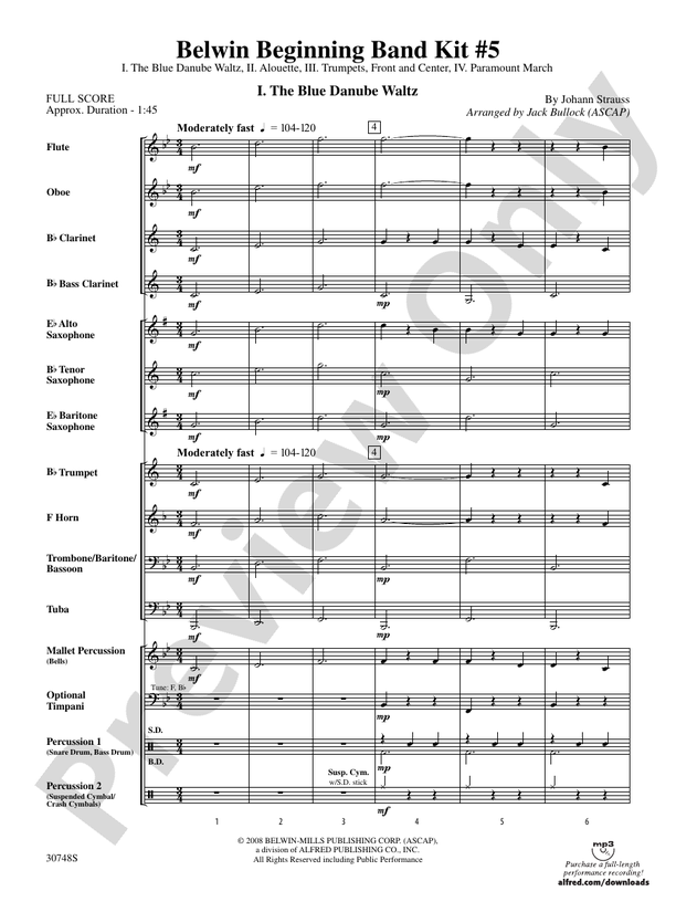 Belwin Beginning Band Kit #5 - Concert Band Conductor Score & Parts (Digital Download)