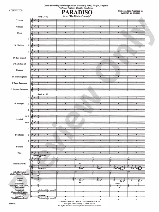 Paradiso - Concert Band Conductor Score & Parts (Digital Download)