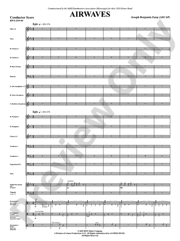 Airwaves - Concert Band Conductor Score & Parts(Digital Download)
