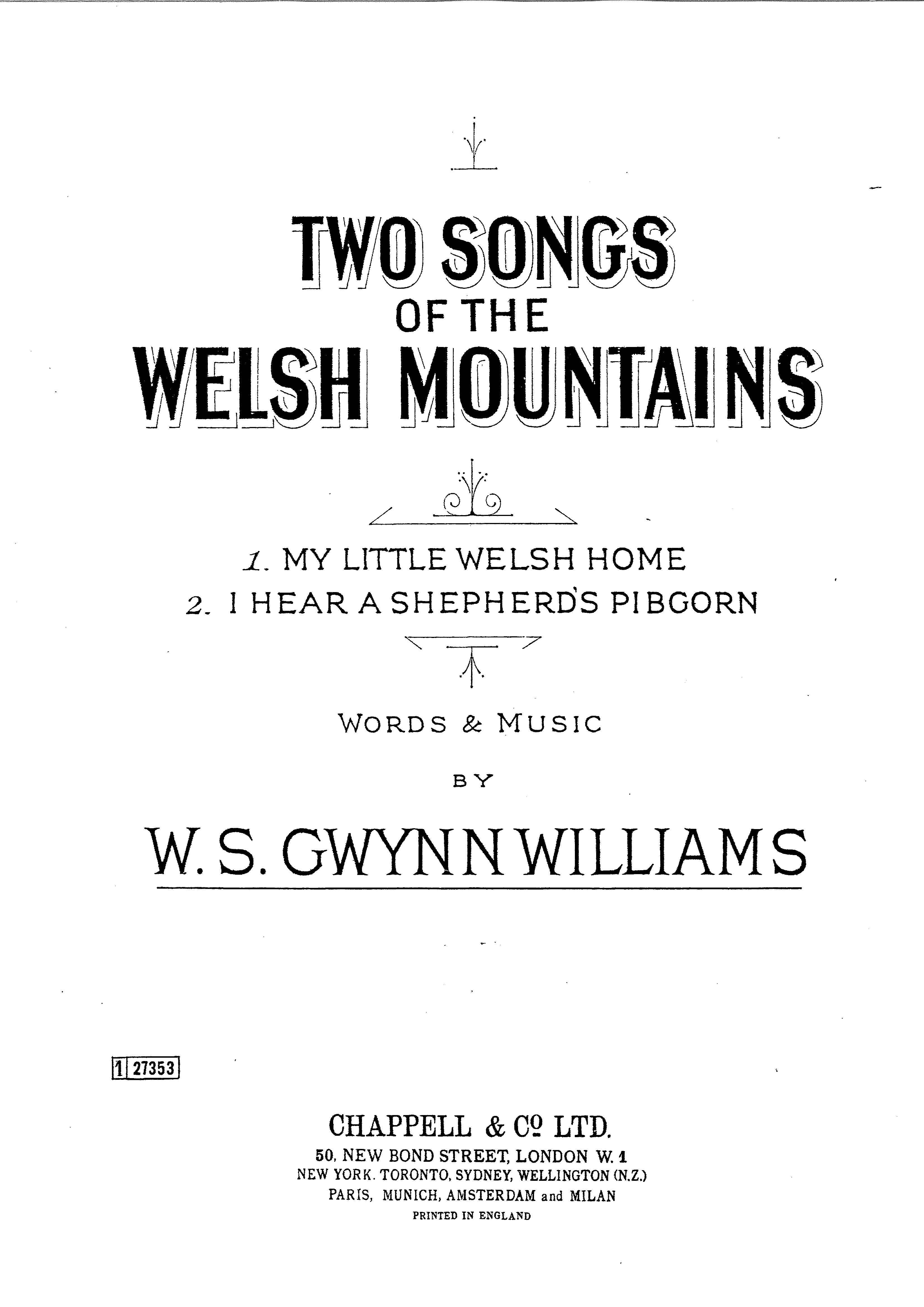 My Little Welsh Home (from 'Two Songs Of The Welsh Mountains') - Vocal/Piano (Digital Download)