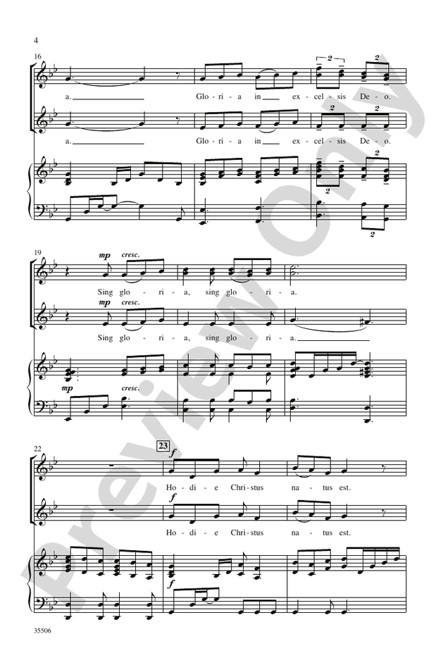 Hodie - David Waggoner – SSA Choral Octavo (Digital Download)
