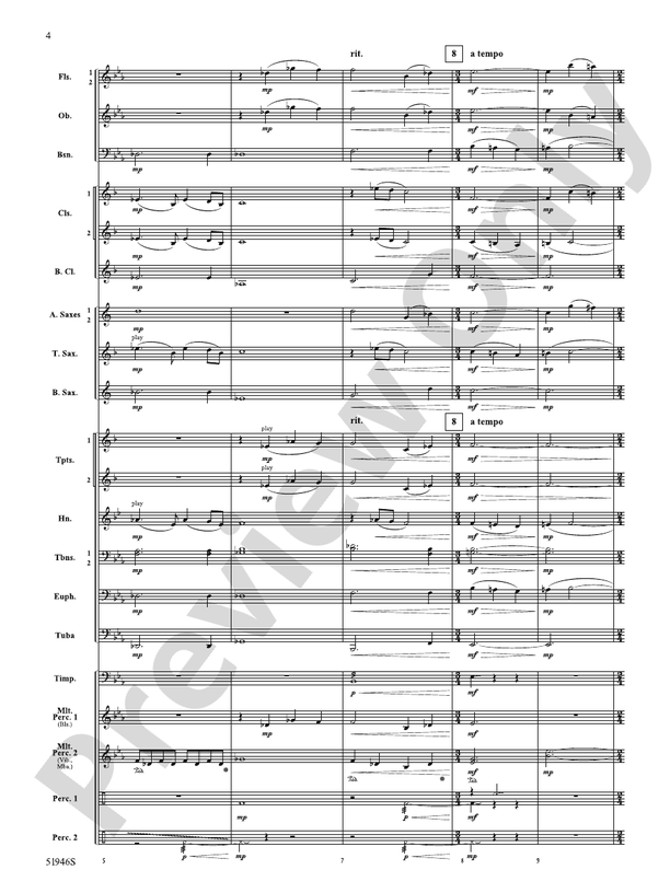 Ocean Blue - Concert Band Conductor Score & Parts(Digital Download)
