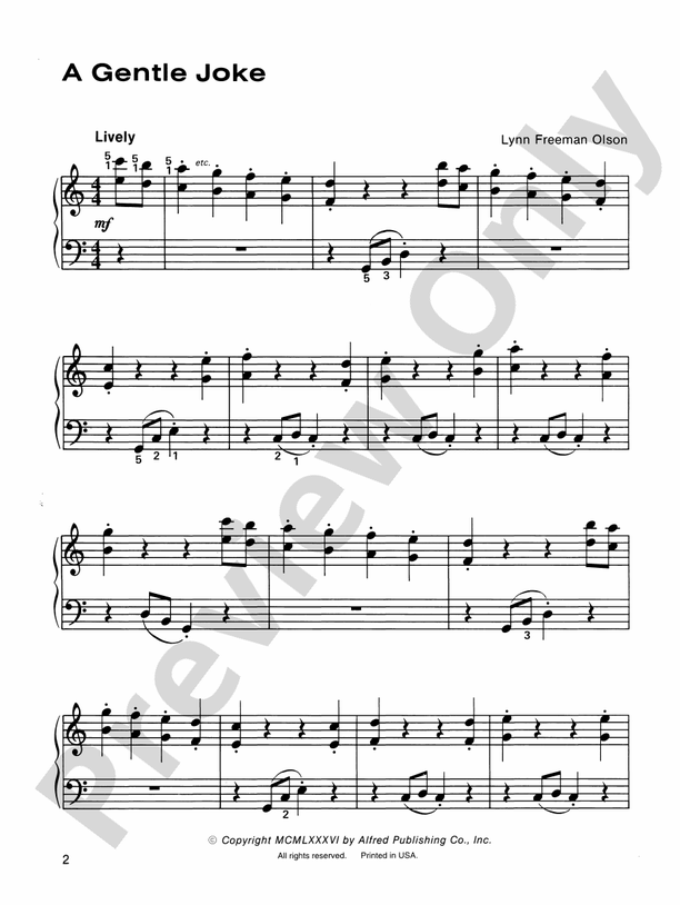 A Gentle Joke - Piano (Digital Download)