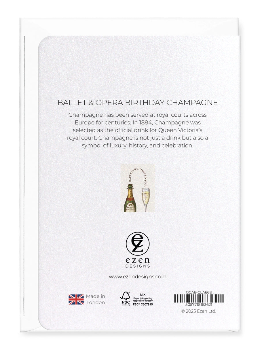 Greeting Card Ballet and Opera Birthday Champagne