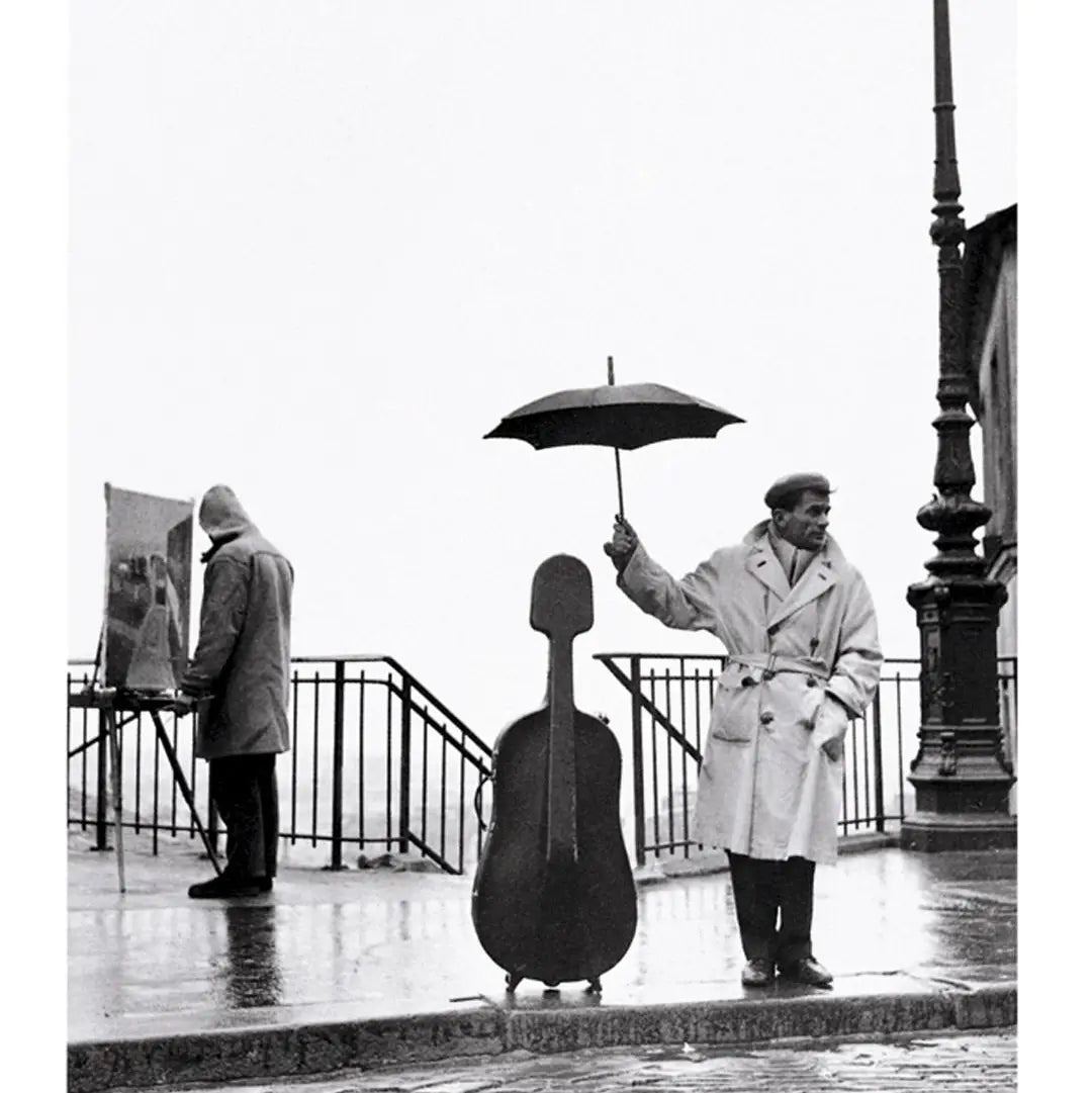 Greeting Card “Musician in the Rain” by Robert Doisneau.