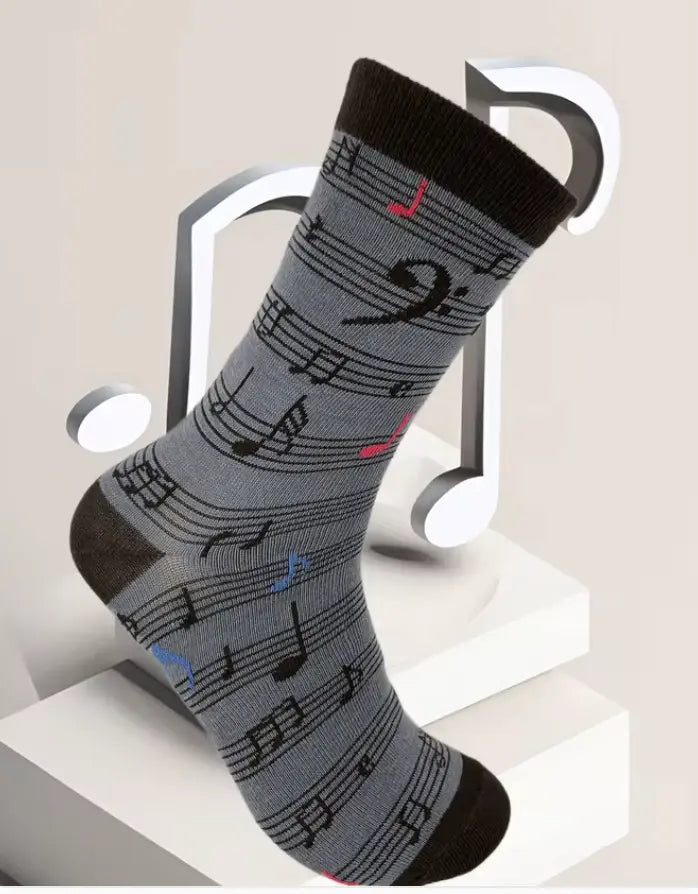 Mens Socks Dark Grey with Black Manuscript Size 43-46