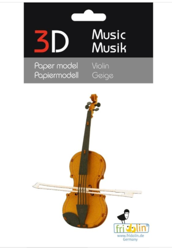 3D Paper Model Violin and Bow