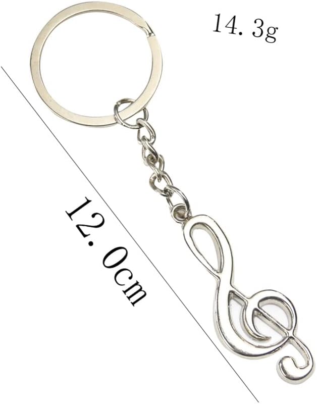 Metal Treble Clef Keyring Silver