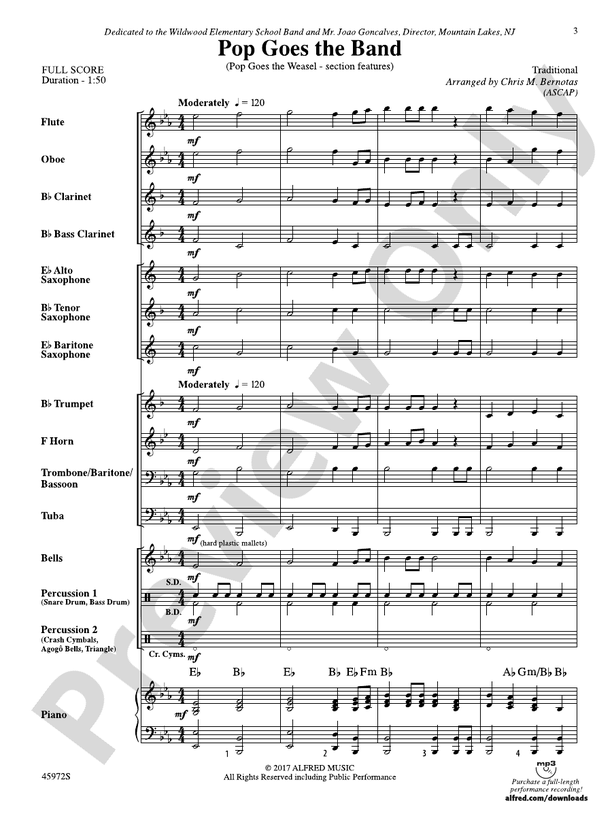 Pop Goes the Band - Concert Band Conductor Score & Parts (Digital Download)