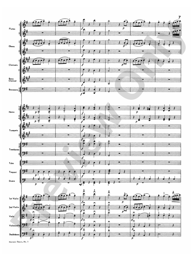 Slavonic Dance No. 3 – Full Orchestra Conductor Score & Parts (Digital Download)
