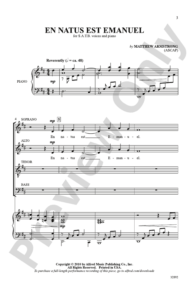 En Natus Est Emanuel – SATB Choral Octavo (Digital Download)
