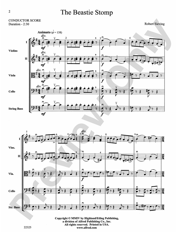 The Beastie Stomp – String Orchestra Conductor Score & Parts (Digital Download)