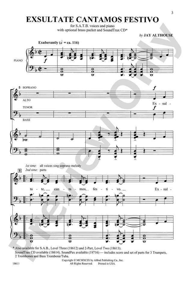 Exsultate Cantamos Festivo – SATB Choral Octavo (Digital Download)