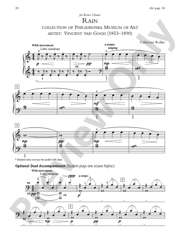 Rain - Piano Solo with Optional Duet Accompaniments (Digital Download)