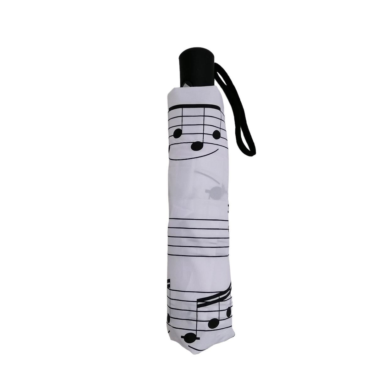 Folding White Umbrella with Black Notes by Soake