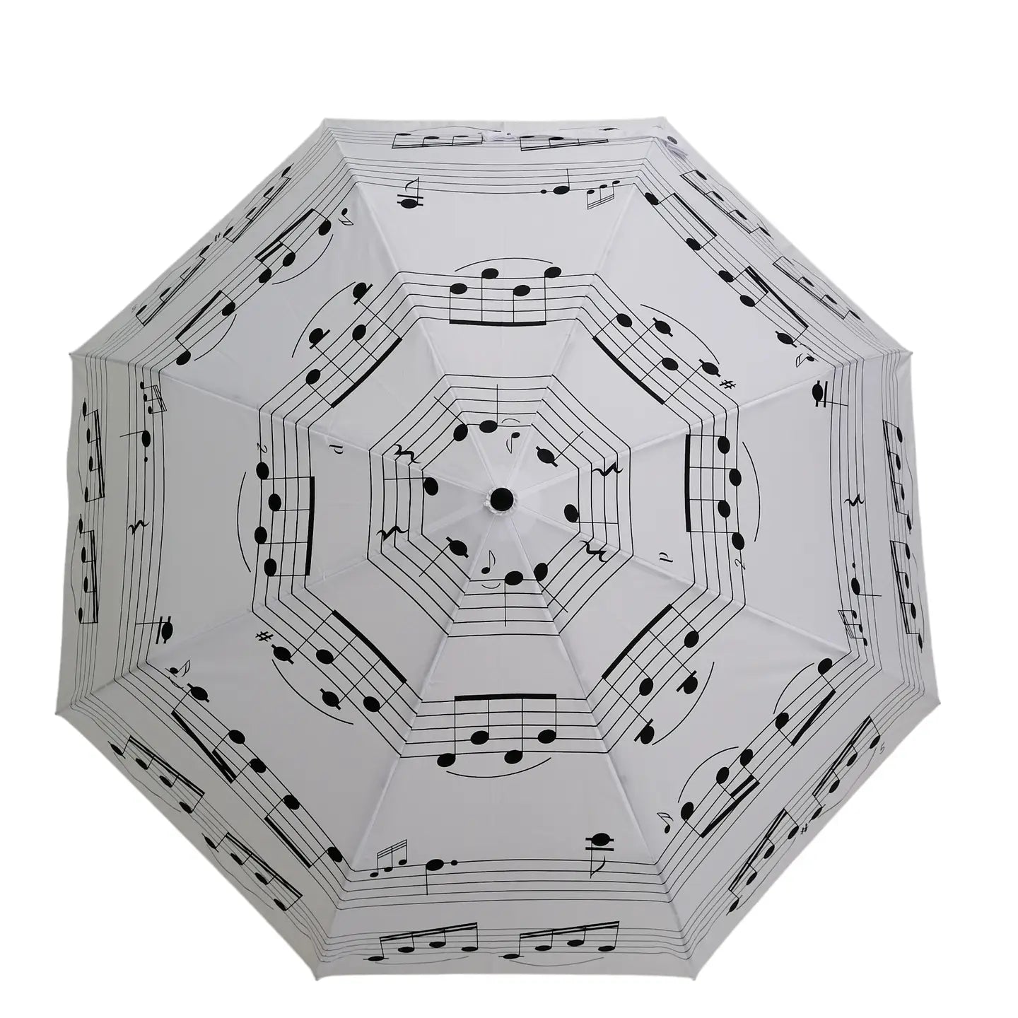 Folding White Umbrella with Black Notes by Soake