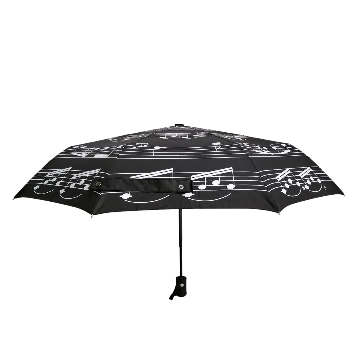 Folding Black Umbrella with White Notes by Soake