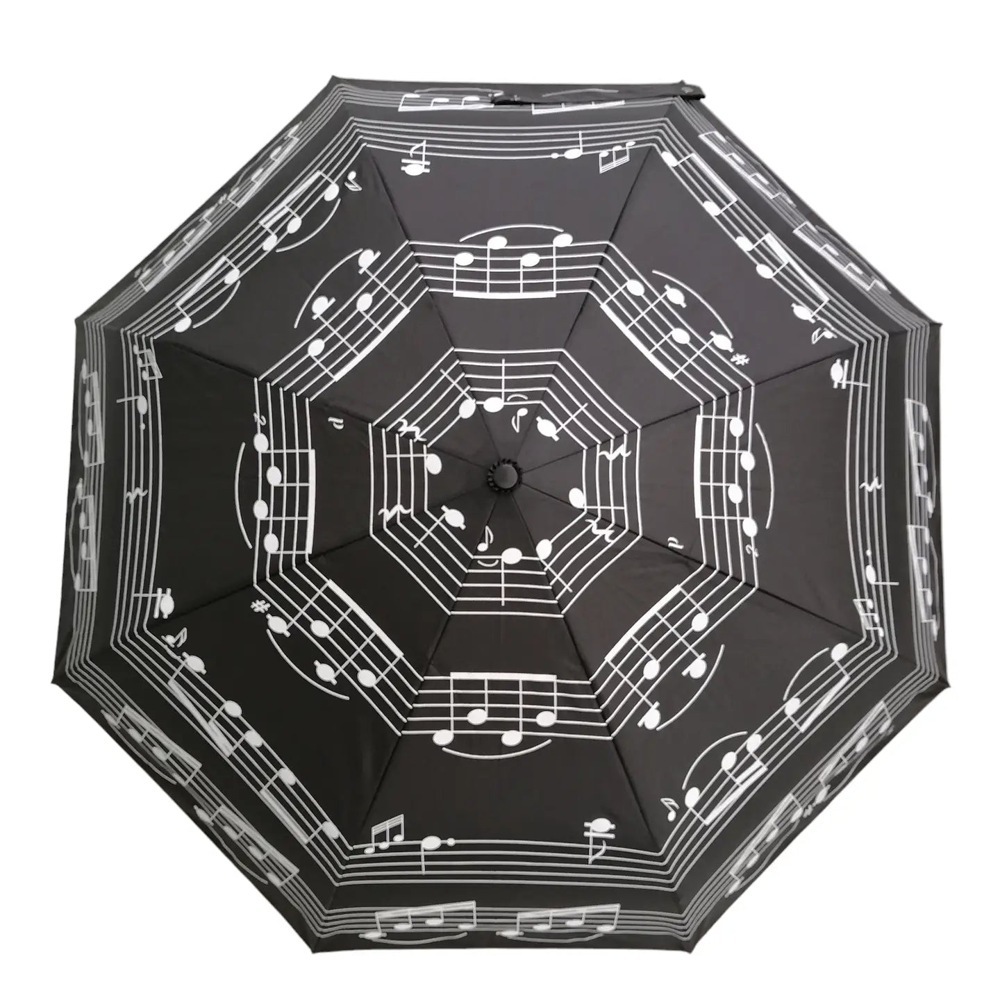Folding Black Umbrella with White Notes by Soake
