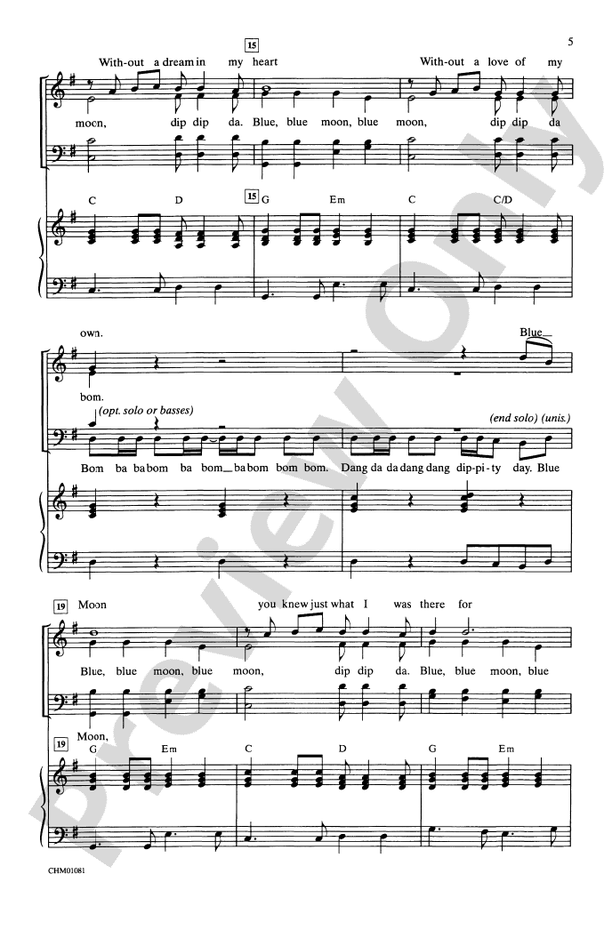 Blue Moon – SATB, a cappella Choral Octavo (Digital Download)