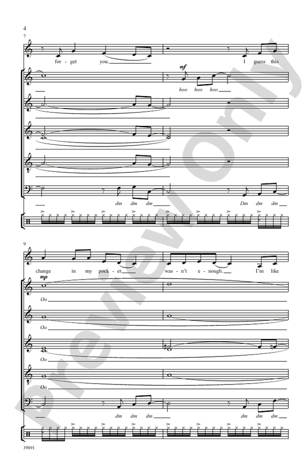 Forget You – SATB divisi, a cappella Choral Octavo (Digital Download)