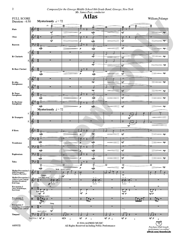 Atlas - Concert Band Conductor Score & Parts (Digital Download)