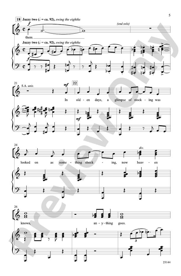 Anything Goes (from the musical Anything Goes) – SATB Choral Octavo (Digital Download)