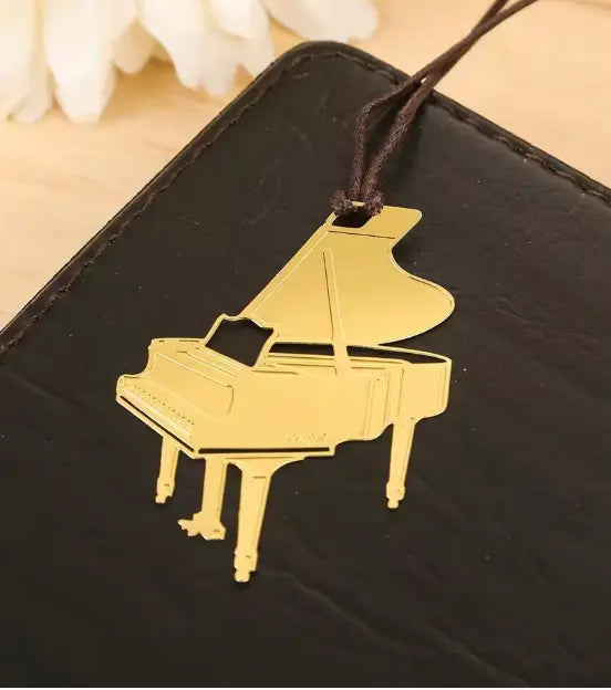 Grand Piano Bookmark Gold Metal