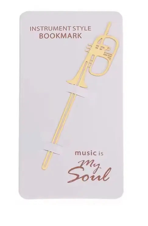 Trumpet Bookmark Gold Metal
