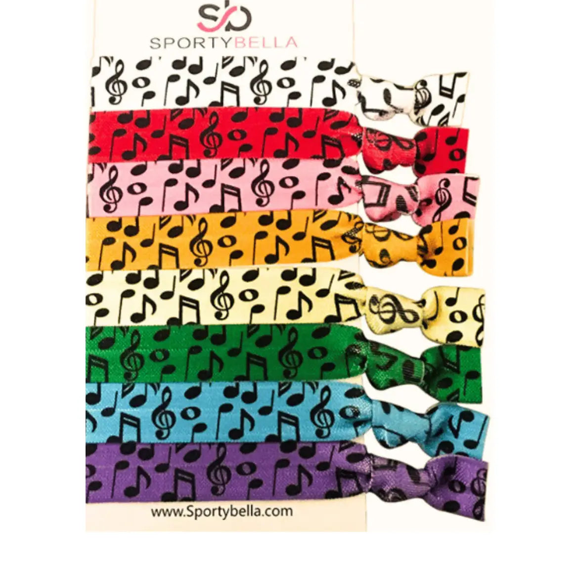 Colourful Hair Tie Sets with Black Stave and Notes