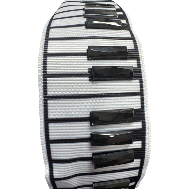 Headband White with Black Keyboard Design