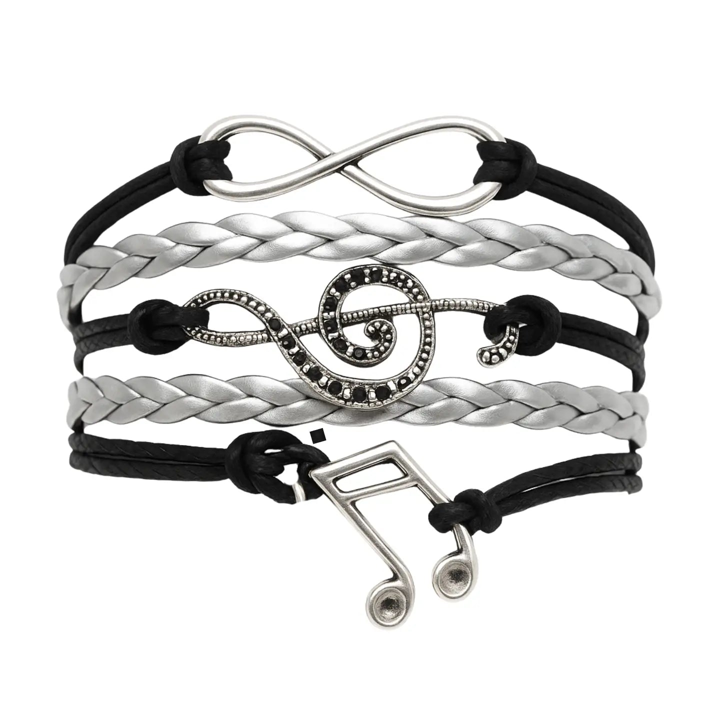 Layered Music Note Charm Bracelet
