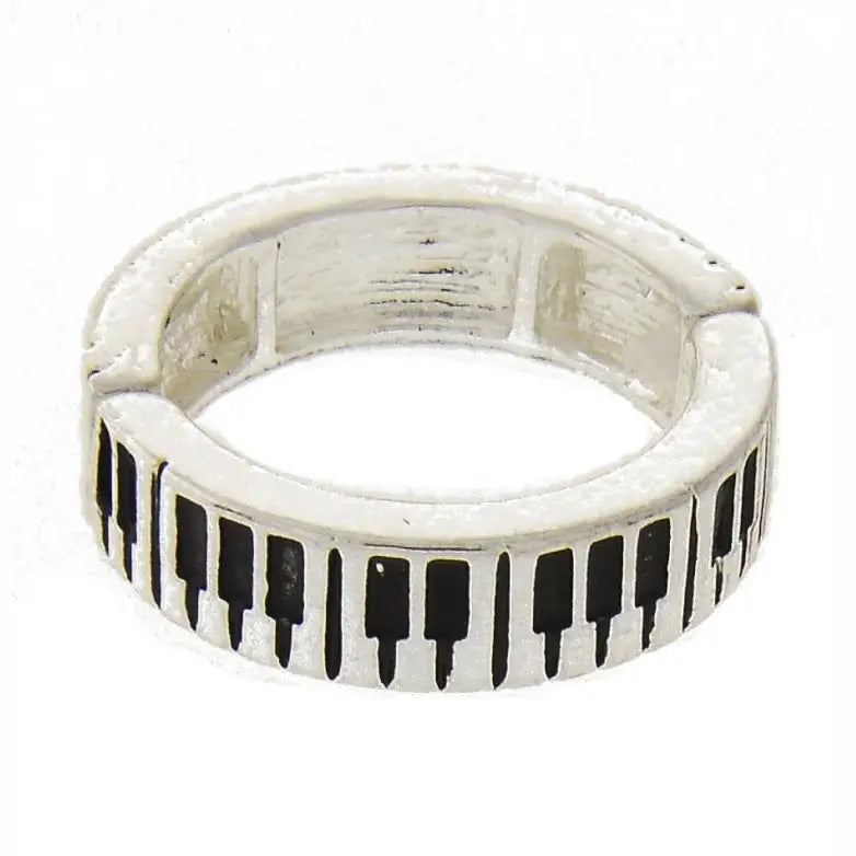Metal Stretch Ring with a Keyboard Design