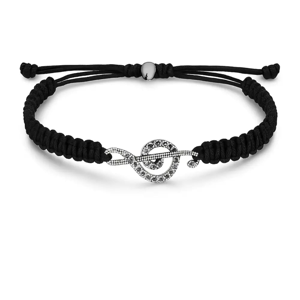 Music Rope Bracelet with Treble Clef Charm