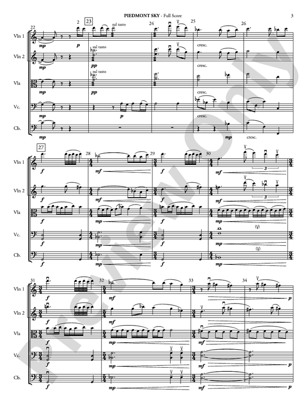 Piedmont Sky - String Orchestra Conductor Score & Parts (Digital Download)