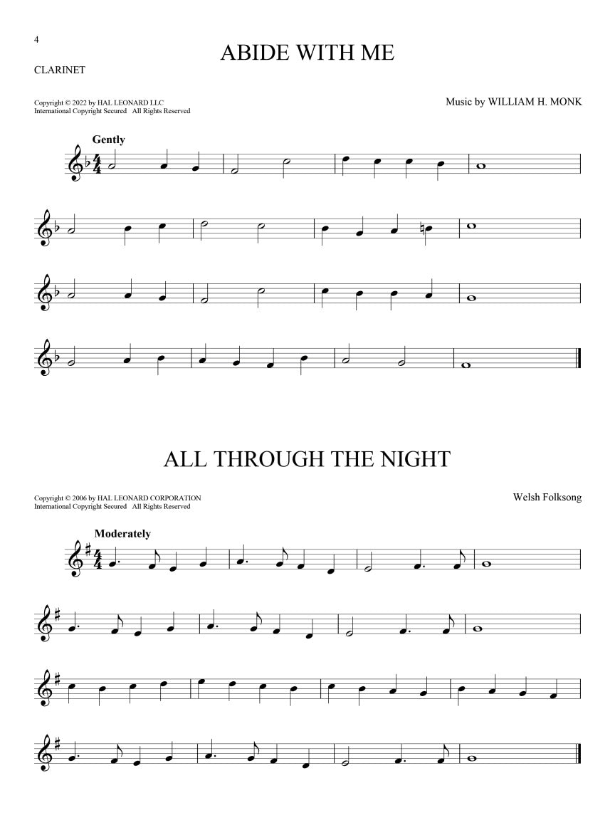 101 Peaceful Melodies for Clarinet - Hal Leonard