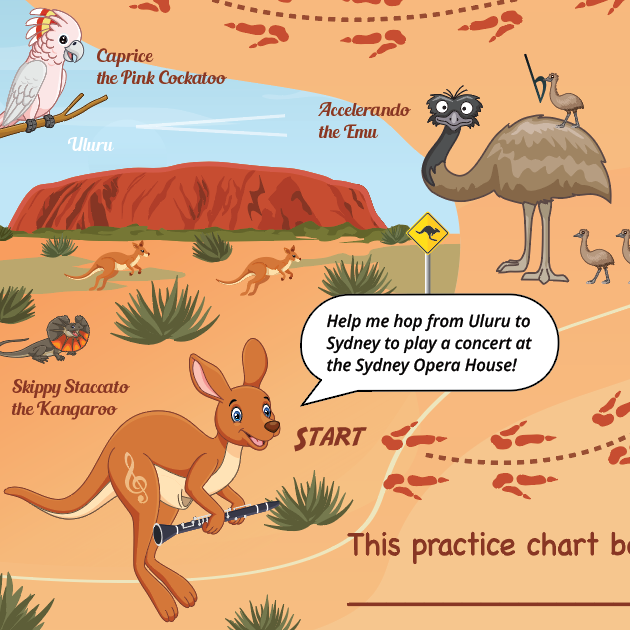 Aussie Adventure A3 Music Practice Chart