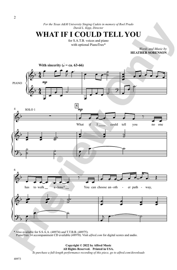What If I Could Tell You - SATB Choral Octavo (Digital Download)