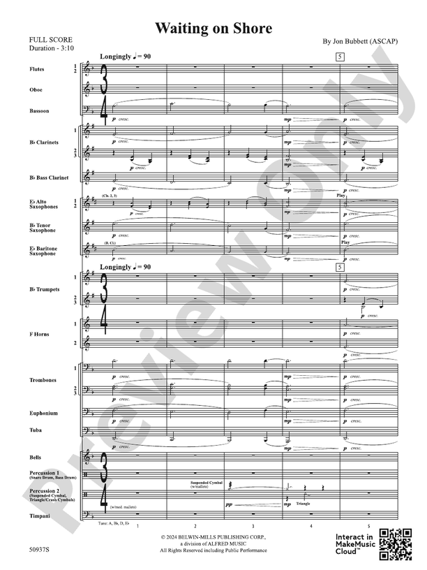 Waiting on Shore – Concert Band Conductor Score & Parts (Digital Download)
