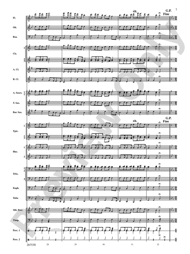 Trumpet March and Ayre - Concert Band Conductor Score & Parts (Digital Download)