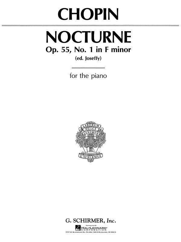 Chopin - Nocturne Op55/1 Fmin - Piano Solo Schirmer 50266120
